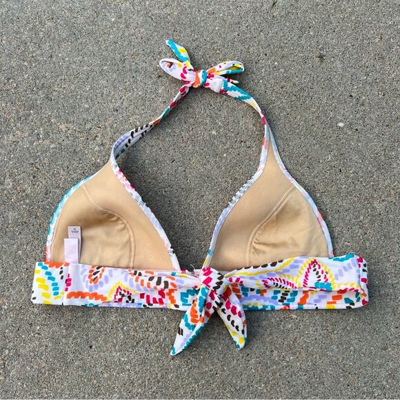 Victoria’s Secret floral dot paisley halter triangle bikini top - Picture 2 of 6